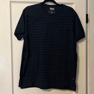 Levi’s navy and green striped tee
